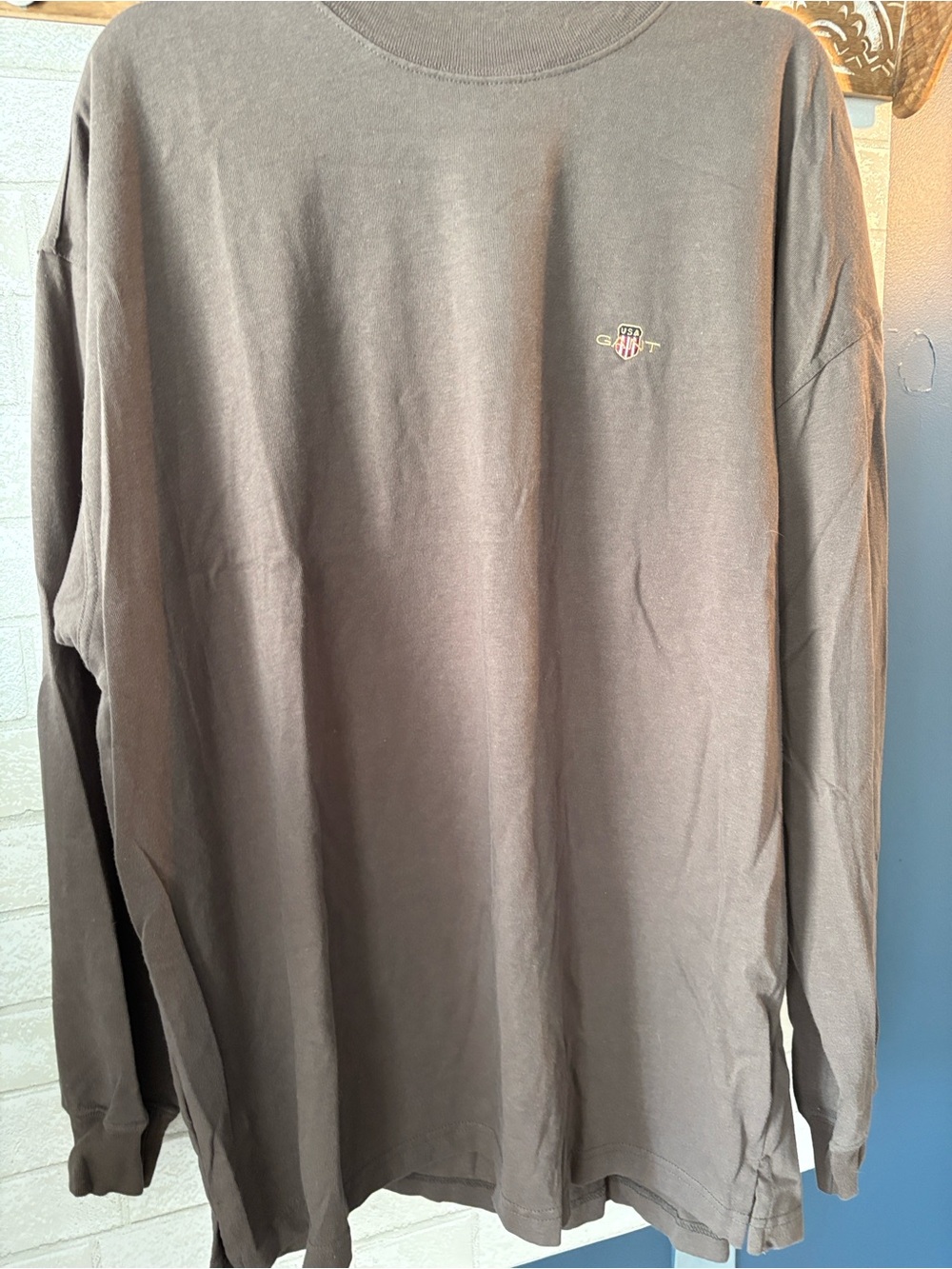 Men's GANT 100 % cotton mock turtleneck shirt XXL cottage core